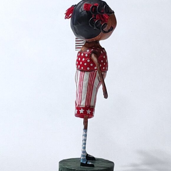 Lori Mitchell Patriotic American Dream Girl with Curls and Flag - Picture 2 of 5